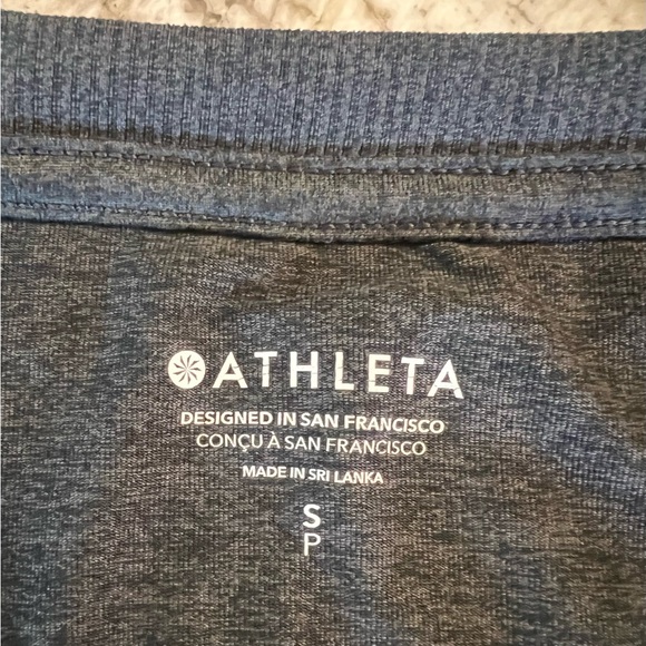 S Athleta Uptempo Short Sleeve Top Small Super Soft Cre Neck Exercise Workout - Picture 7 of 9